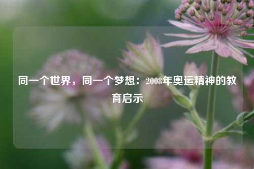 同一个世界，同一个梦想：2008年奥运精神的教育启示