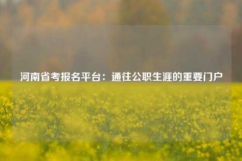 河南省考报名平台：通往公职生涯的重要门户
